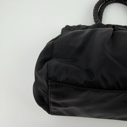 Prada Pocono Handbag Black Nylon Vintage — view 6