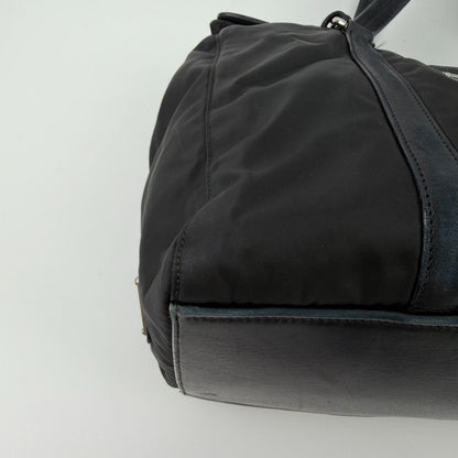 Prada Pocono Tote Black Nylon Leather Vintage — view 8