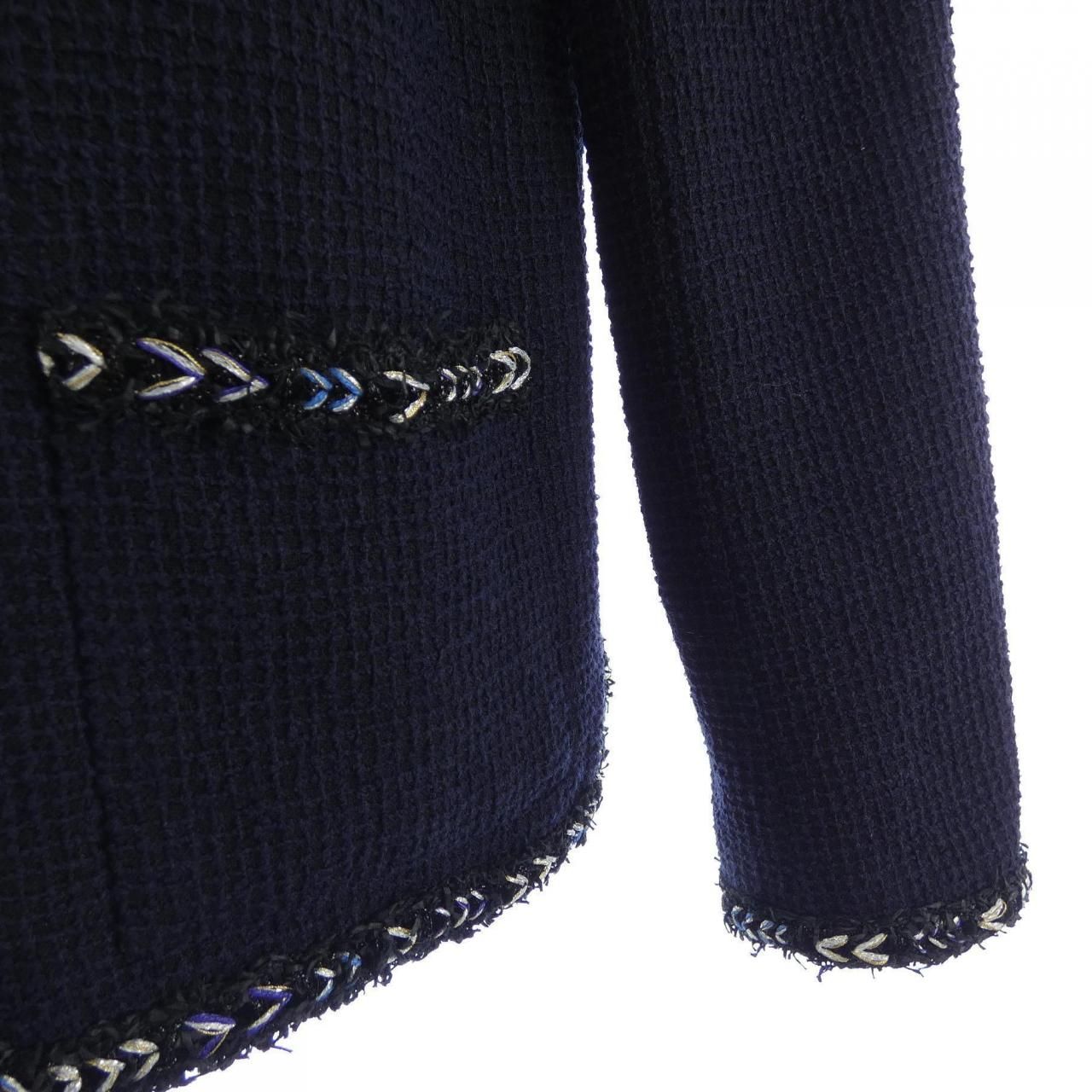 Chanel Collarless Jacket Navy — view 6
