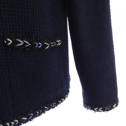 Chanel Collarless Jacket Navy — view 6