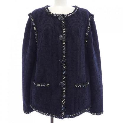 Chanel Collarless Jacket Navy