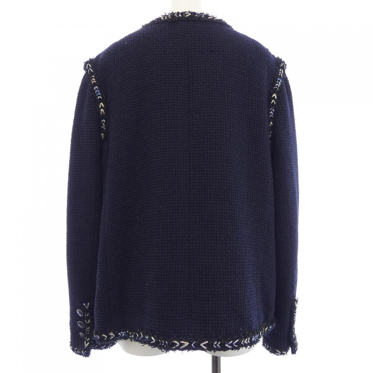 Chanel Collarless Jacket Navy — view 2