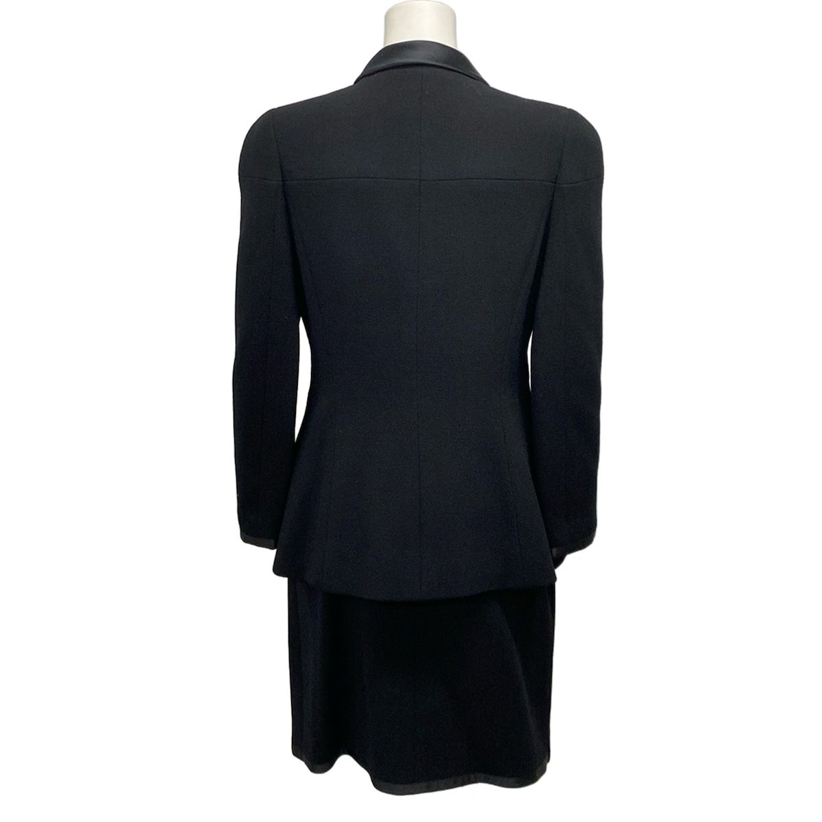 Chanel Skirt Black Pearl Button Wool — view 2