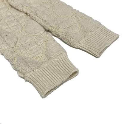 Dior Cardigan I 38 Ivory Long Sleeve Knit Cannage Back Logo Wool — view 6