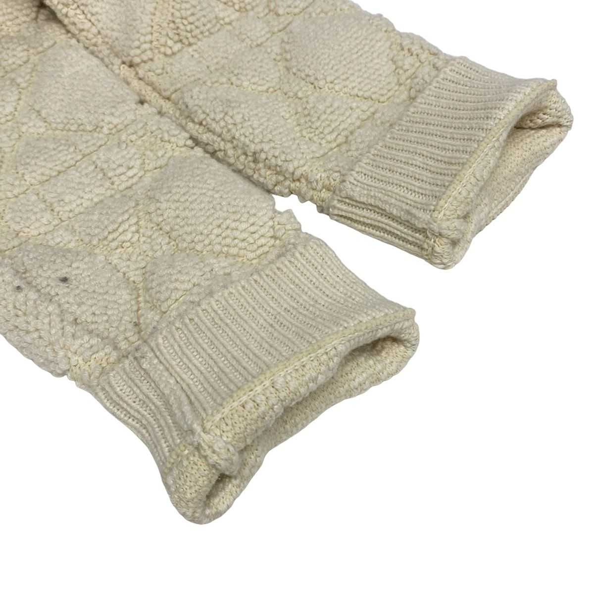 Dior Cardigan I 38 Ivory Long Sleeve Knit Cannage Back Logo Wool — view 7