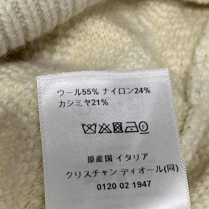 Dior Cardigan I 38 Ivory Long Sleeve Knit Cannage Back Logo Wool — view 5