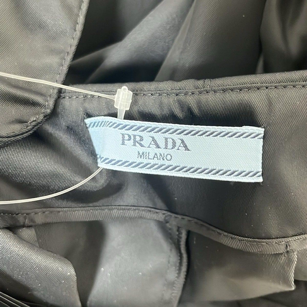 Prada Long Skirt 38 S Black Re-Nylon Triangle Plate — view 3