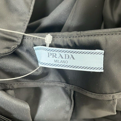 Prada Long Skirt 38 S Black Re-Nylon Triangle Plate — view 3