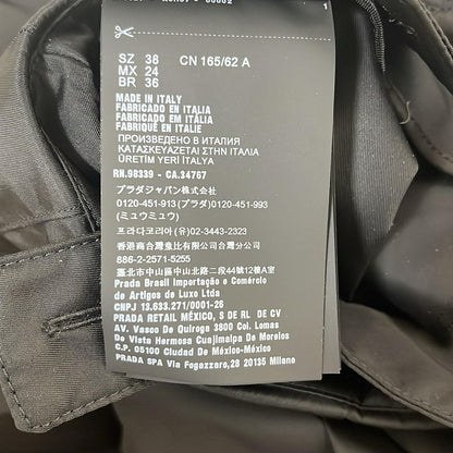 Prada Long Skirt 38 S Black Re-Nylon Triangle Plate — view 5