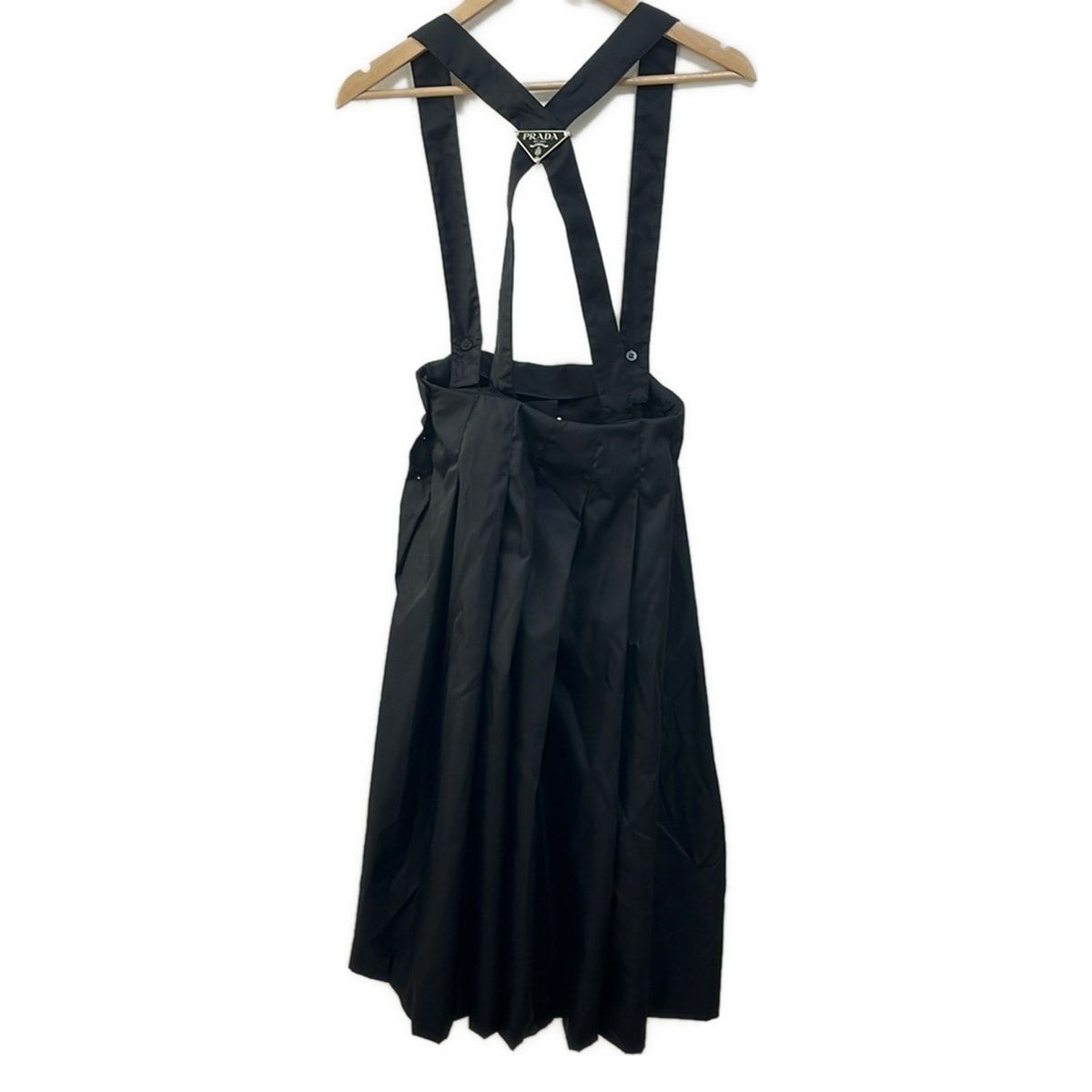 Prada Long Skirt 38 S Black Re-Nylon Triangle Plate — view 2