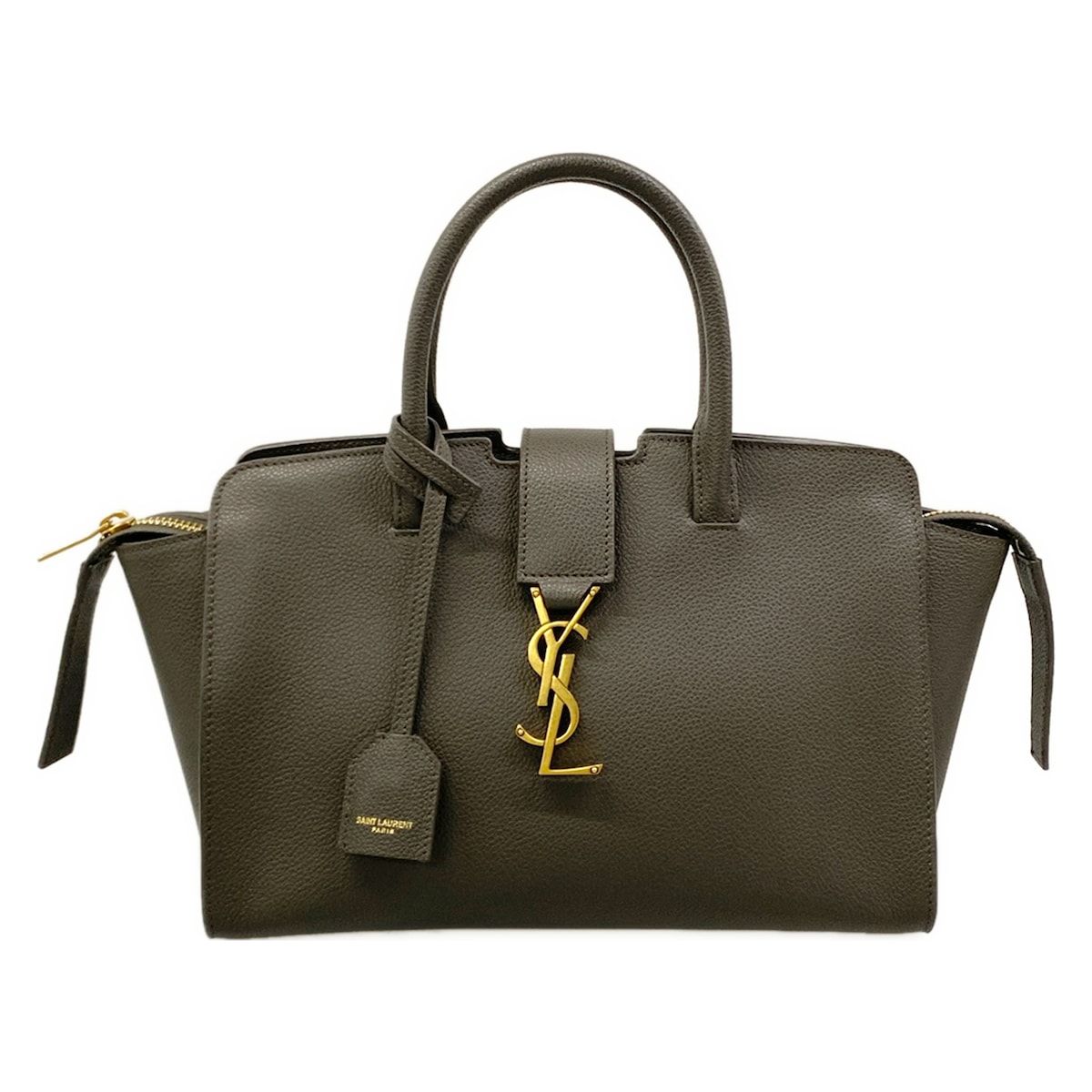 Saint Laurent Paris Handbag Downtown Baby Dark Gray Leather