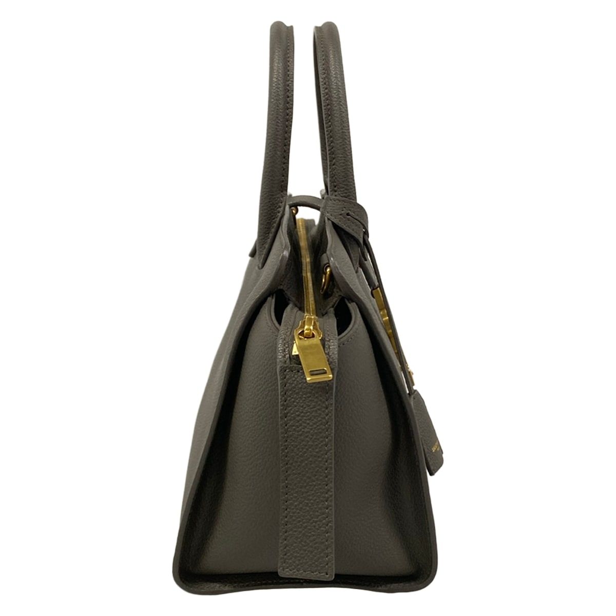 Saint Laurent Paris Handbag Downtown Baby Dark Gray Leather — view 2