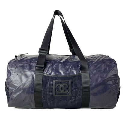 Chanel Boston Bag Sports Line Navy No Lock