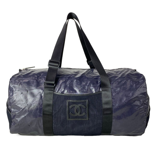 Chanel Boston Bag Sports Line Navy No Lock