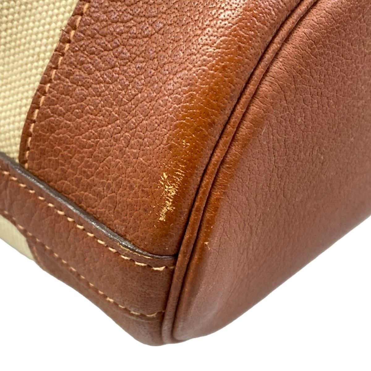 Hermes Shoulder Bag Market GM Ivory Brown Gold Leather — view 6