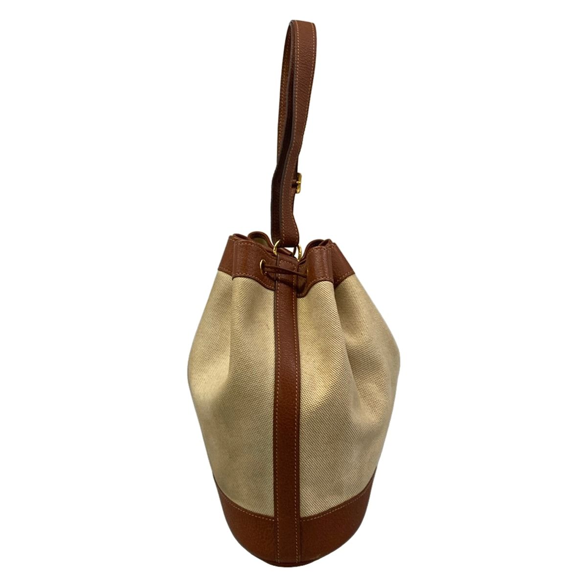Hermes Shoulder Bag Market GM Ivory Brown Gold Leather — view 2