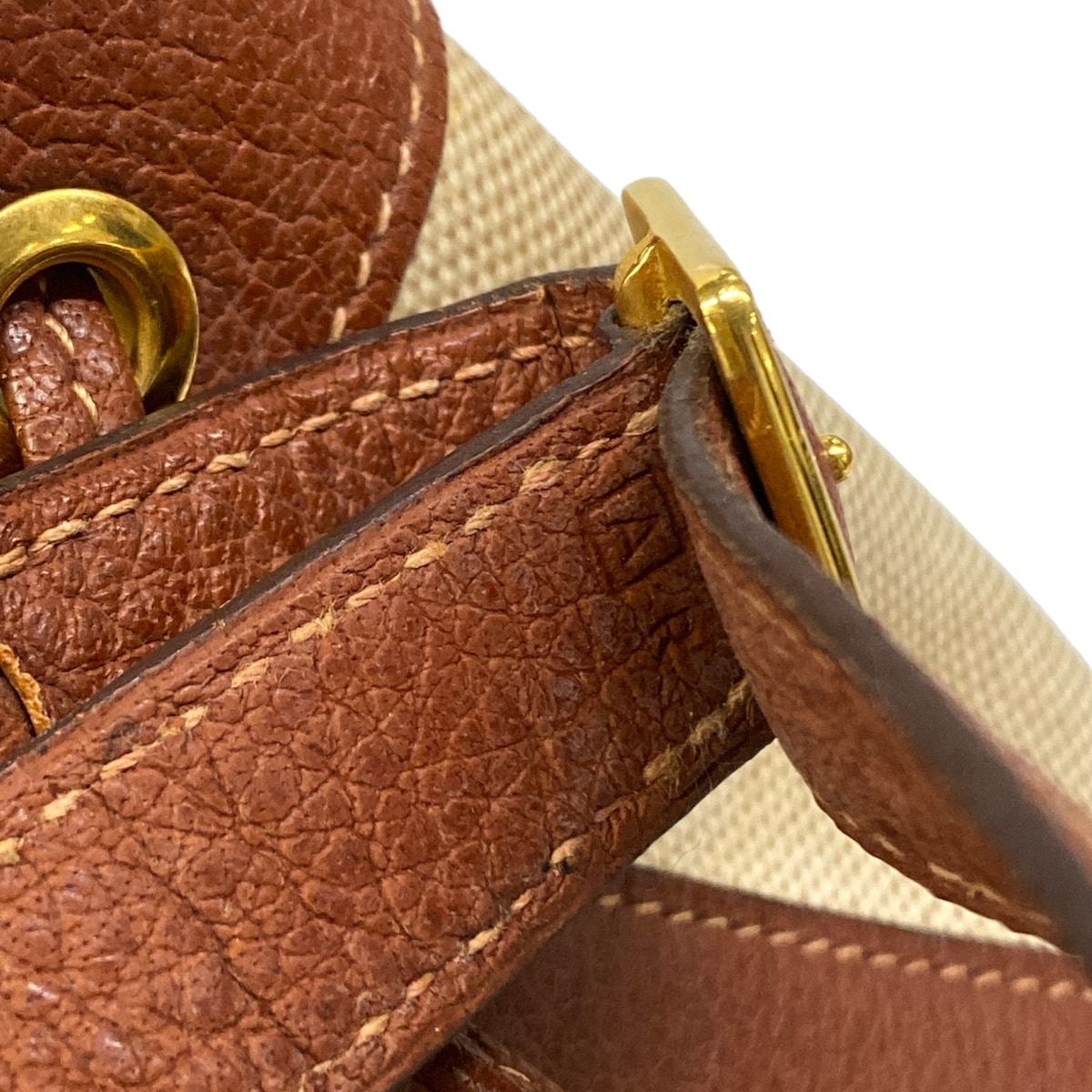 Hermes Shoulder Bag Market GM Ivory Brown Gold Leather — view 9