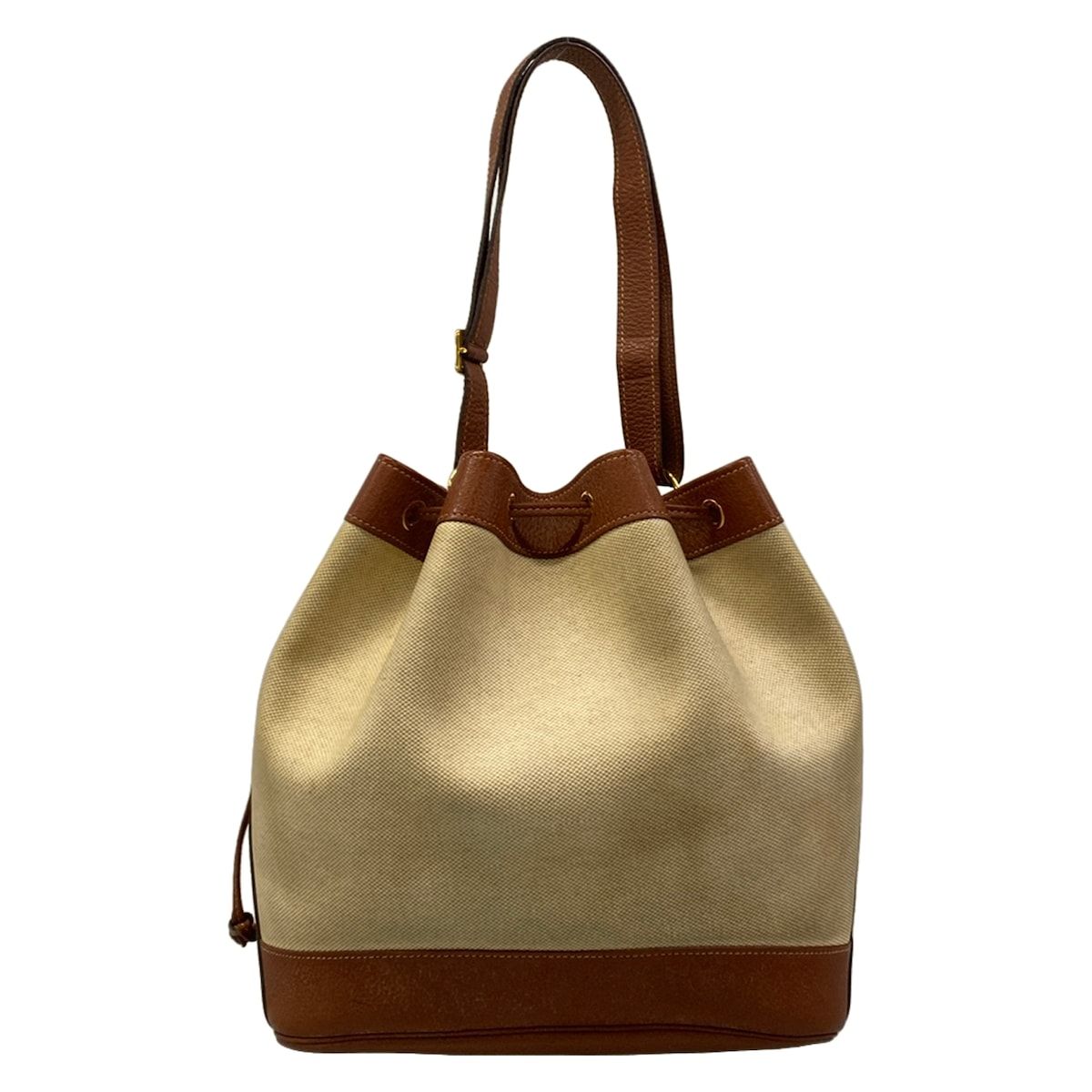 Hermes Shoulder Bag Market GM Ivory Brown Gold Leather — view 3
