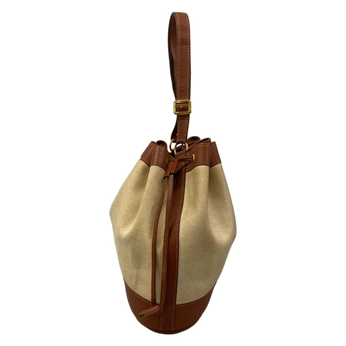 Hermes Shoulder Bag Market GM Ivory Brown Gold Leather — view 4