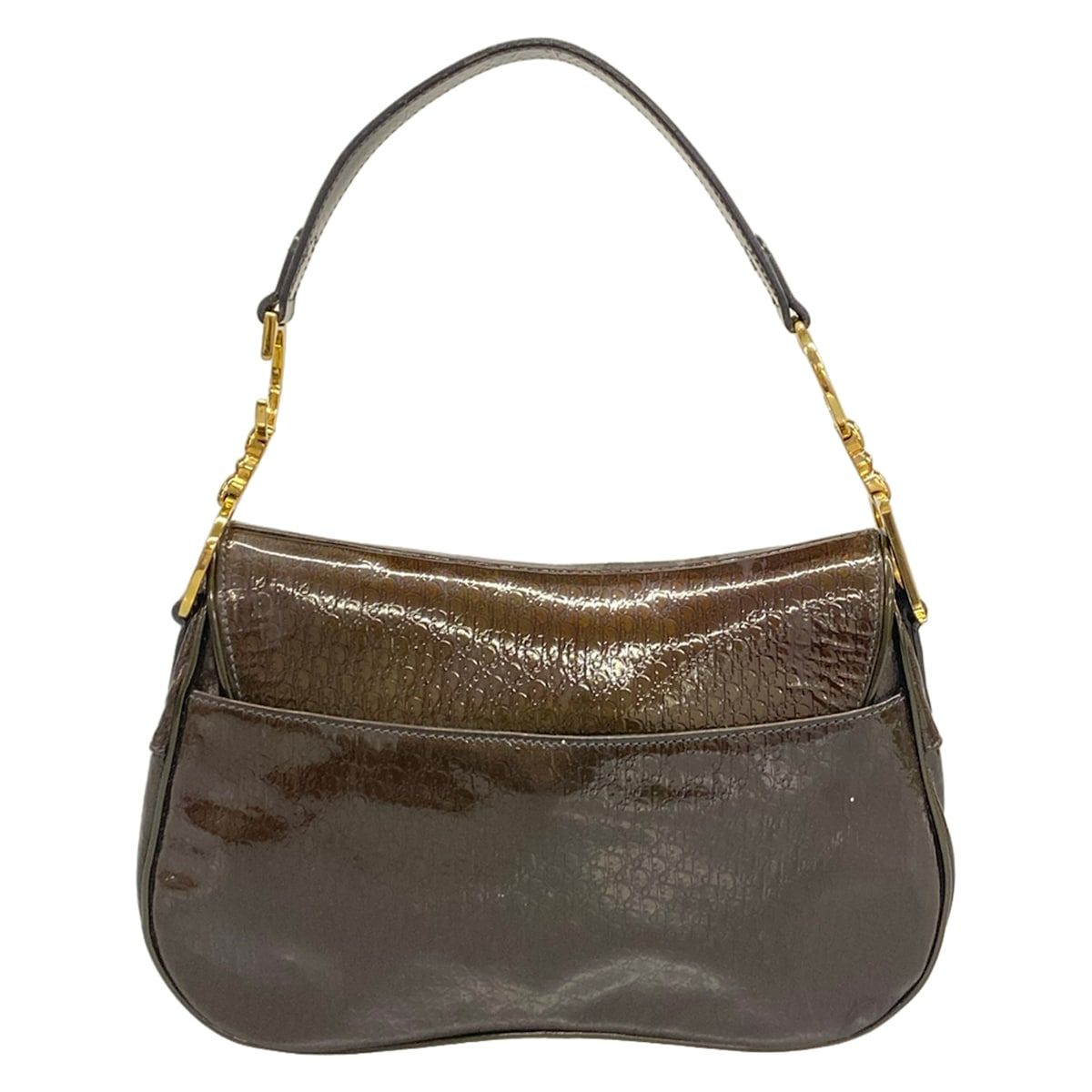 Dior Shoulder Bag Double Dark Brown Leather — view 3