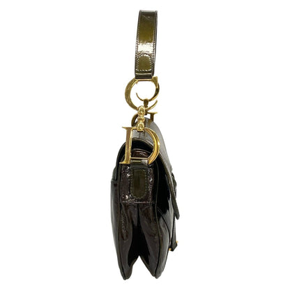 Dior Shoulder Bag Double Dark Brown Leather — view 2