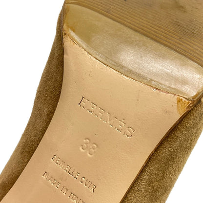 Hermes Long Boots 38 Brown Kelly Buckle Silver — view 9