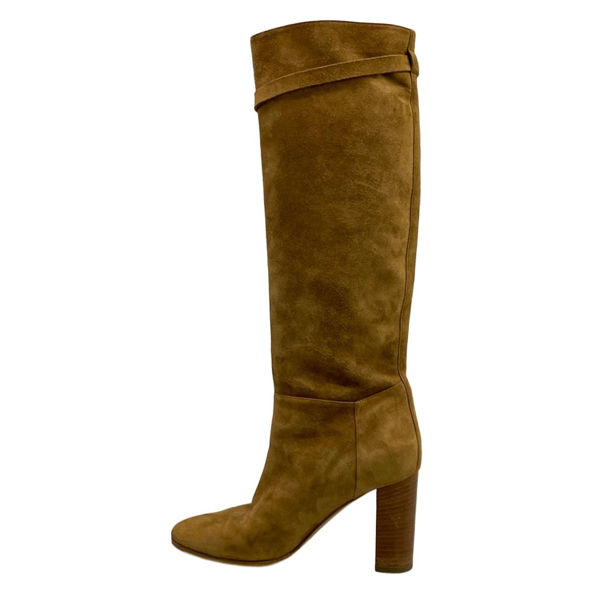 Hermes Long Boots 38 Brown Kelly Buckle Silver — view 3