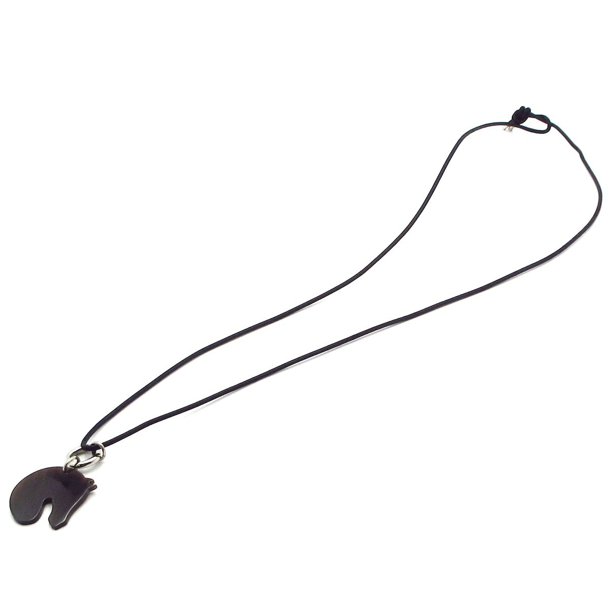 Hermes Necklace Dark Brown Black Horse — view 2