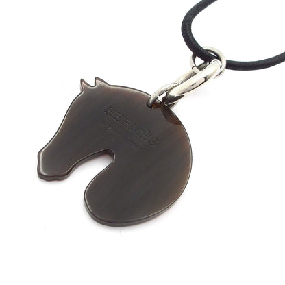 Hermes Necklace Dark Brown Black Horse — view 3