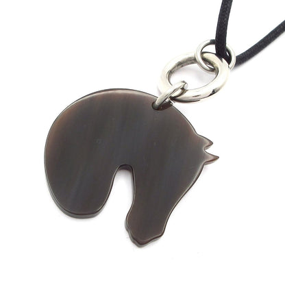 Hermes Necklace Dark Brown Black Horse