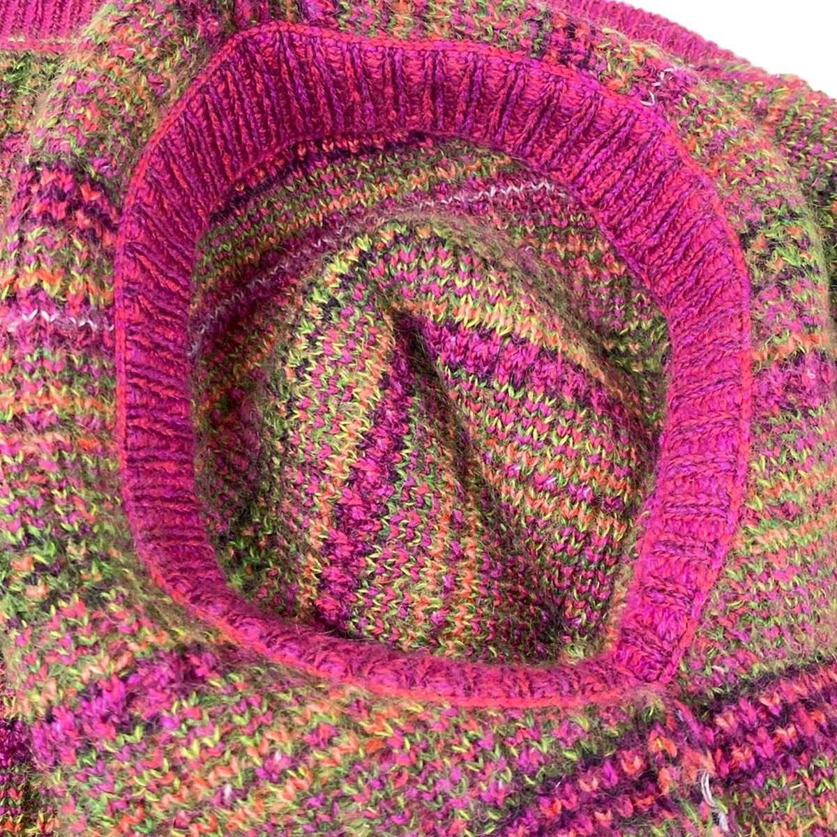 Chanel Cardigan 38 M Pink Green Multi 3/4 Sleeve Cashmere — view 9