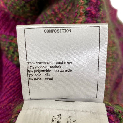 Chanel Cardigan 38 M Pink Green Multi 3/4 Sleeve Cashmere — view 5