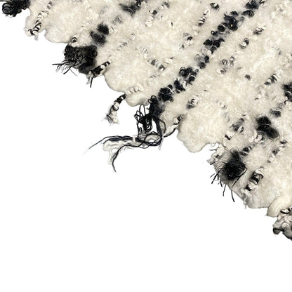 Chanel Scarf White Black Plaid CC Logo Tweed Cotton — view 5