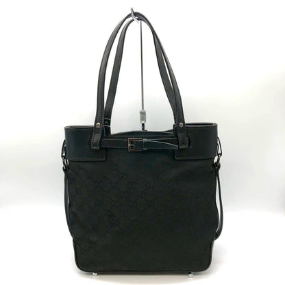 Gucci GG Canvas Tote Leather Black