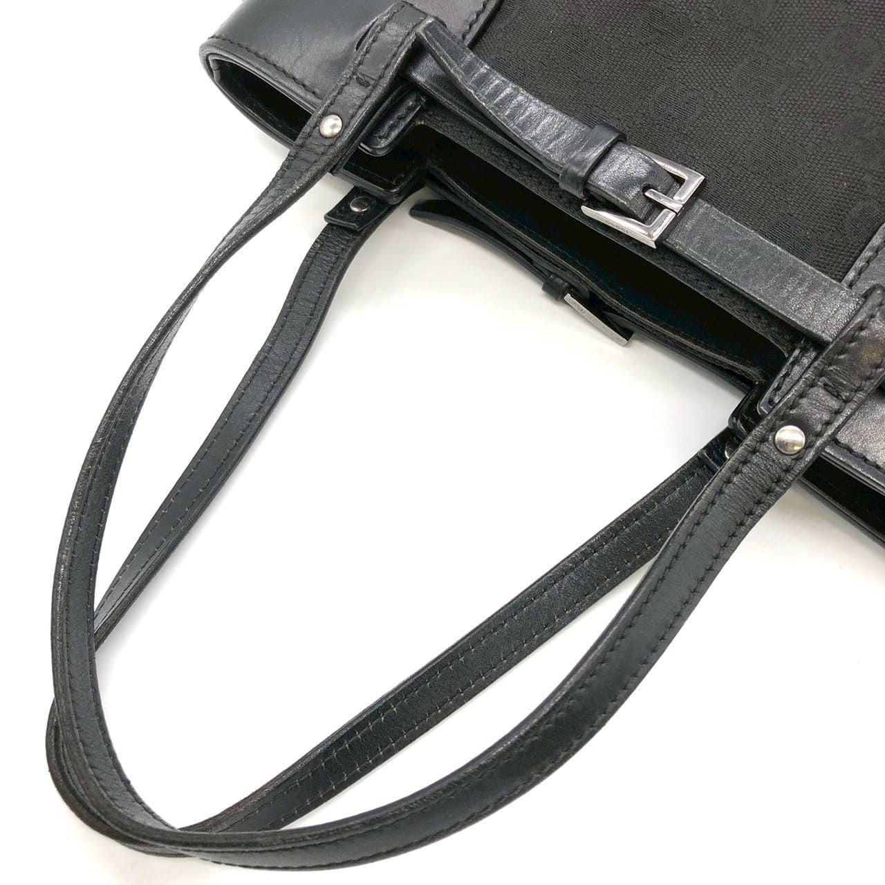Gucci GG Canvas Tote Leather Black — view 6