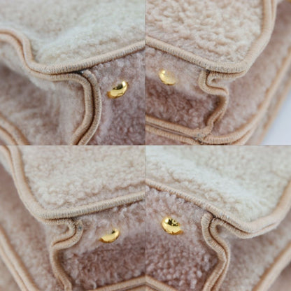 Fendi Peekaboo 2-Way Shoulder Shearling Pink Beige Handbag — view 4