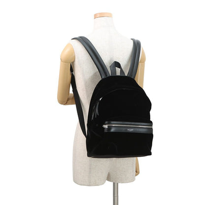 Saint Laurent Paris Sac City Backpack Velour Black — view 4