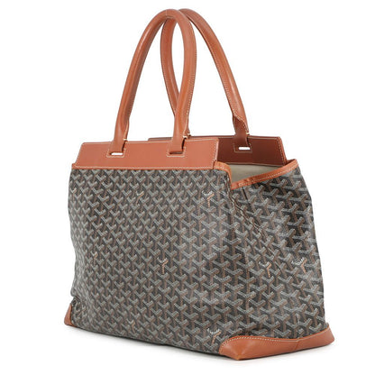 Goyard Tote Bellechasse MM Leather Black Brown Herringbone — view 2