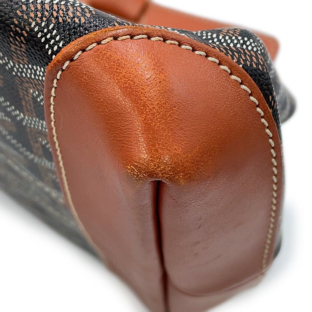 Goyard Tote Bellechasse MM Leather Black Brown Herringbone — view 6
