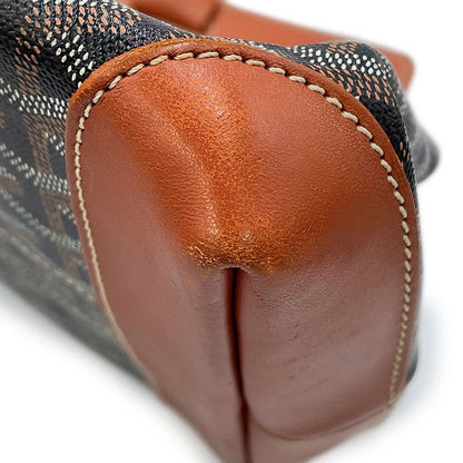 Goyard Tote Bellechasse MM Leather Black Brown Herringbone — view 6