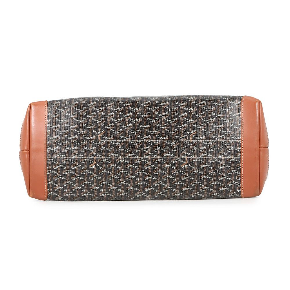 Goyard Tote Bellechasse MM Leather Black Brown Herringbone — view 3
