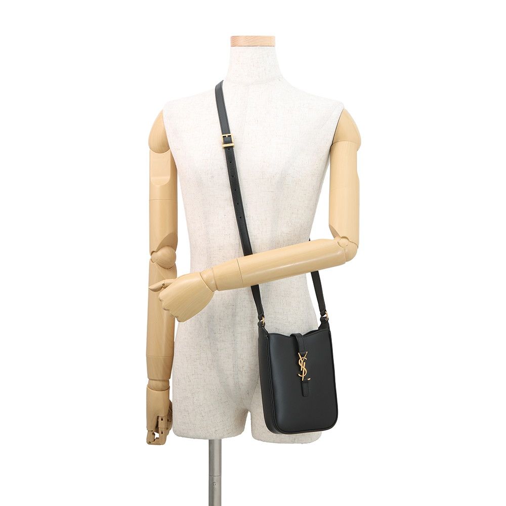 Saint Laurent Paris Shoulder Bag le 5 a 7 Mini Vertical Leather Black — view 4