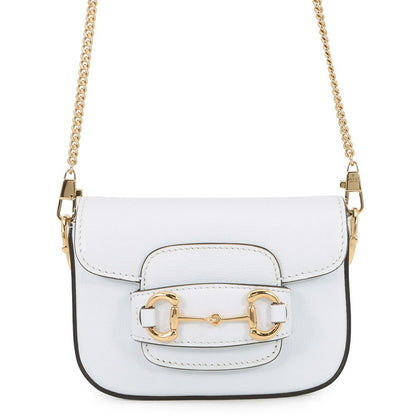 Gucci Chain Shoulder Bag Horsebit Nano Pouch White