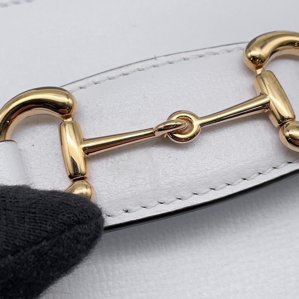 Gucci Chain Shoulder Bag Horsebit Nano Pouch White — view 9