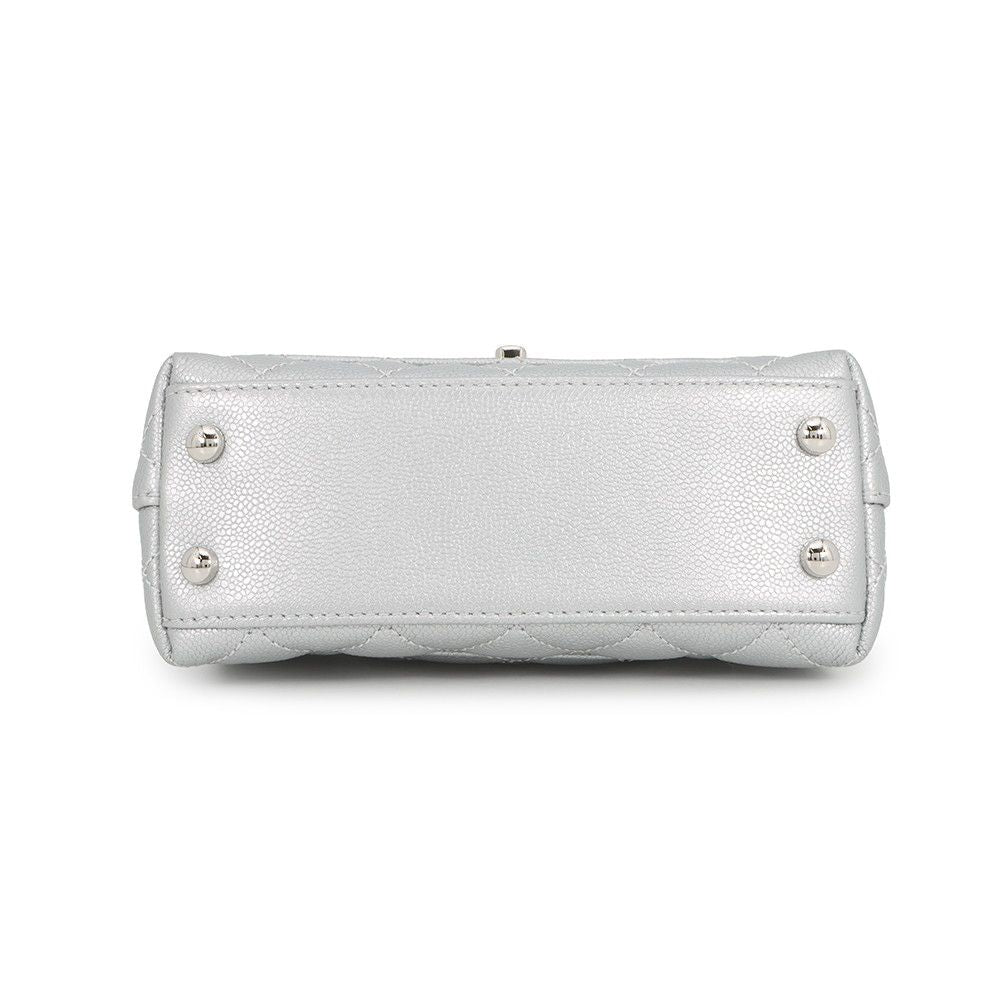 Chanel Handbag CC Logo Top Handle Quilted Caviar Leather Xxs 2-Way Shoulder Coco — view 3