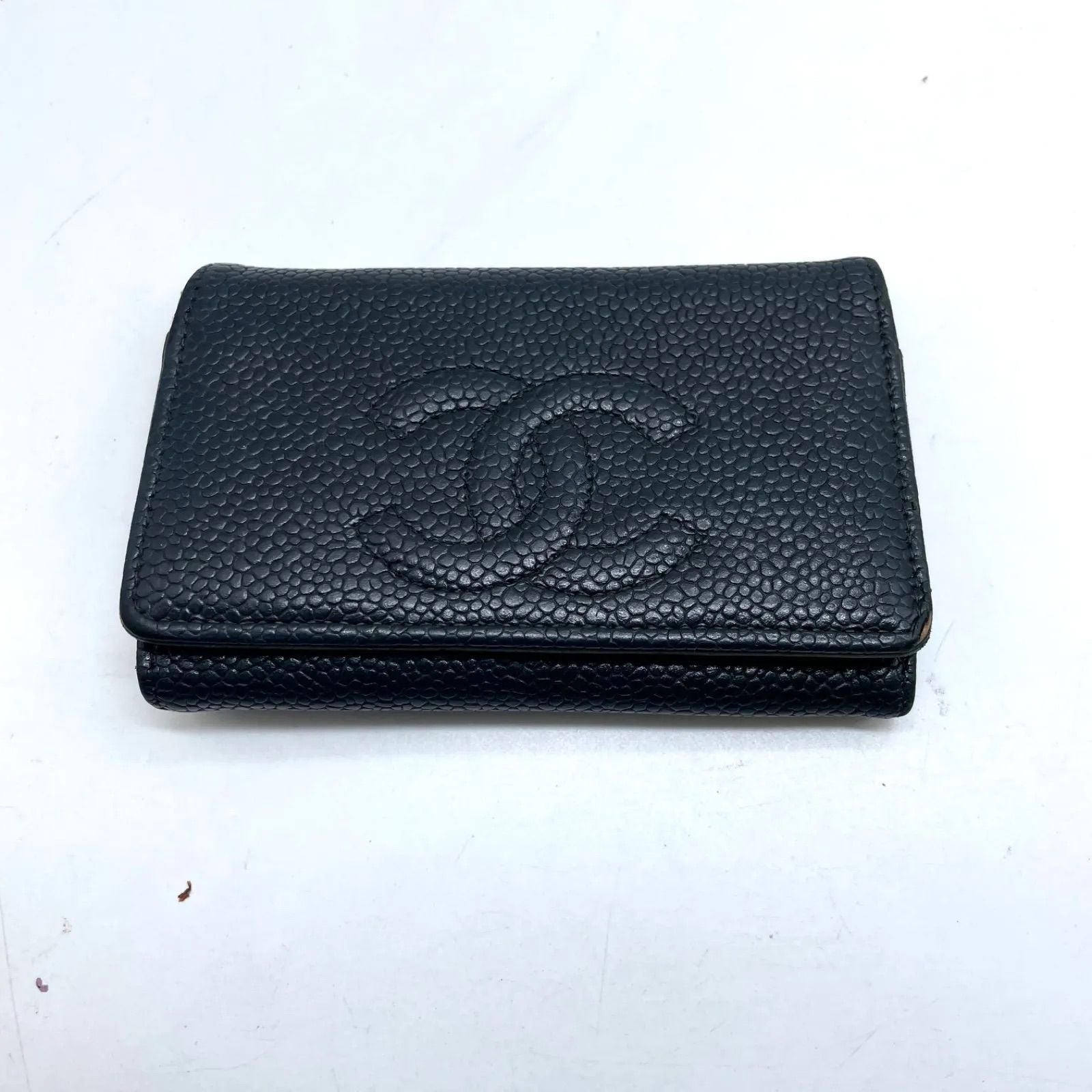 Chanel Key Case CC Logo Caviar Leather Black Key Hook Key Holder — view 2