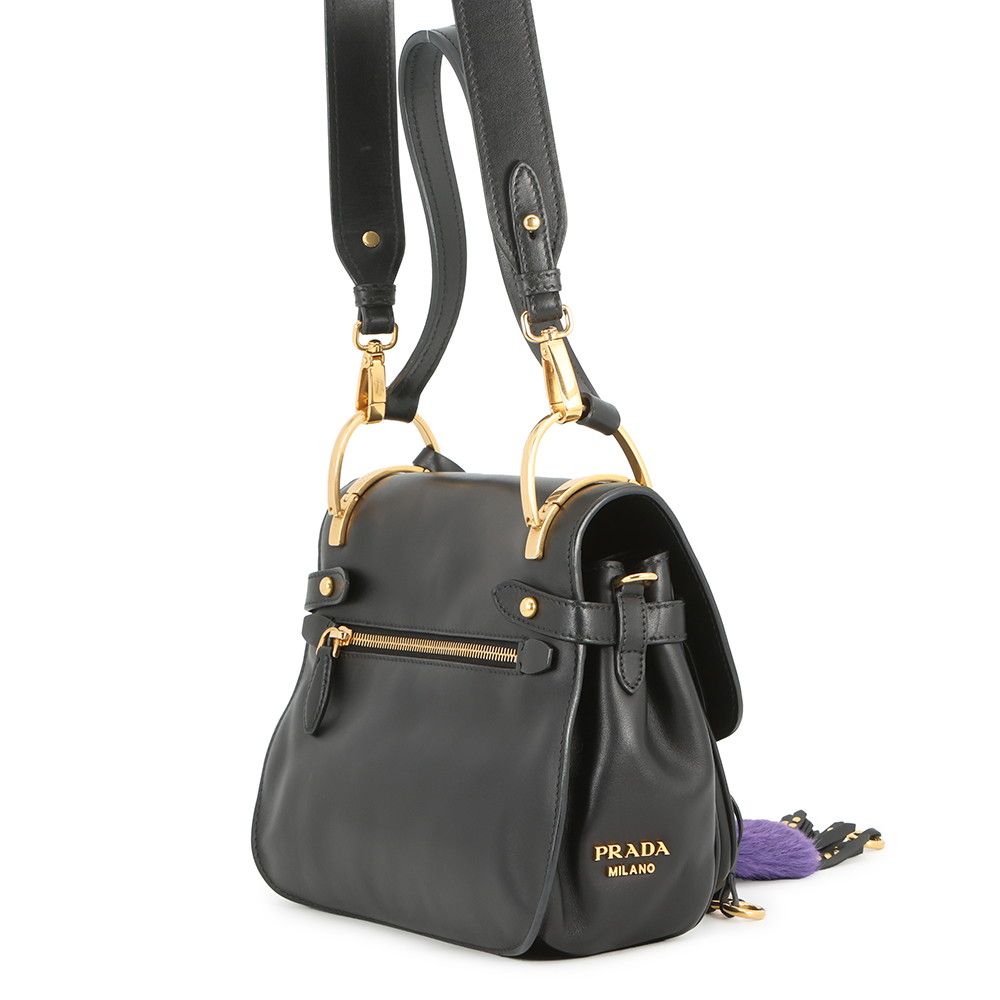 Prada Shoulder Bag Col Leather Black 2-Way — view 2