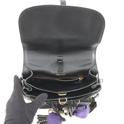 Prada Shoulder Bag Col Leather Black 2-Way — view 7