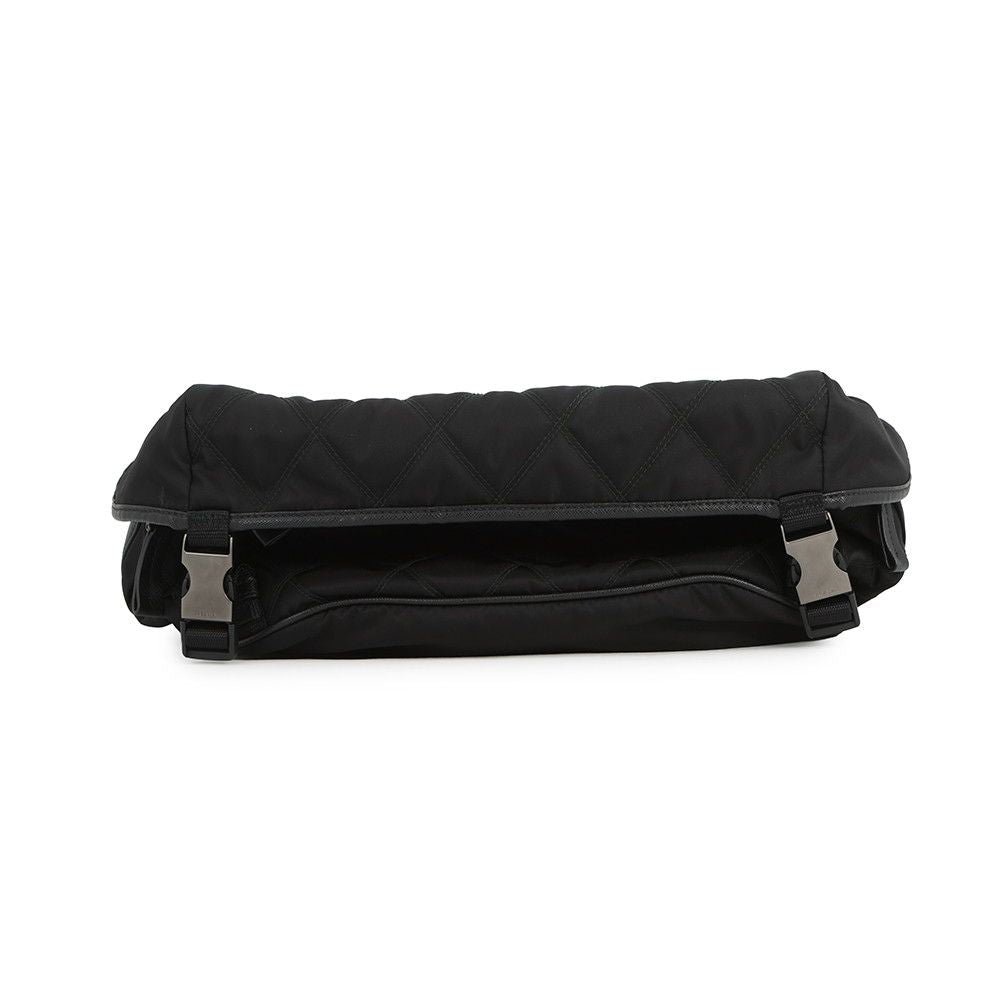 Prada Shoulder Bag Triangle Logo Quilted Nylon Black — view 3
