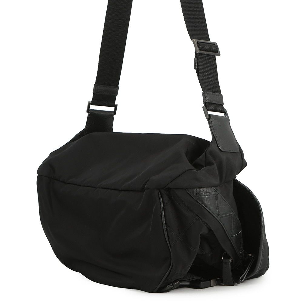 Prada Shoulder Bag Triangle Logo Quilted Nylon Black — view 2